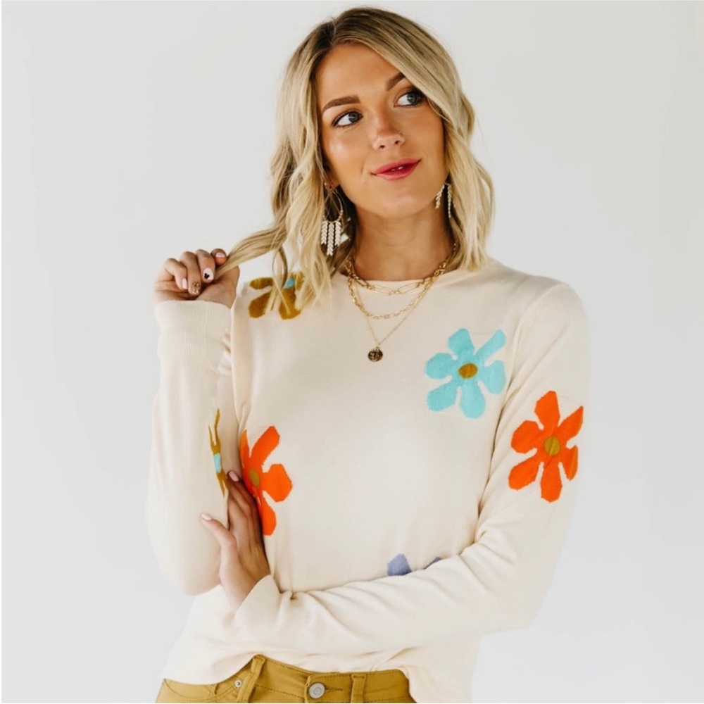 Indica Retro Floral Sweater from The Mod Boutique
